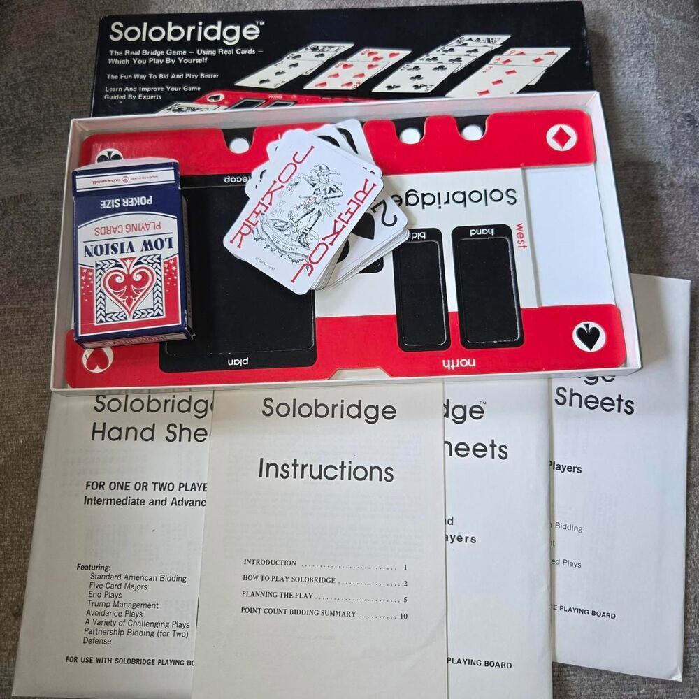 Solobridge1970's Card Game ABCD Set Solo Bridge Playing vintage collectible